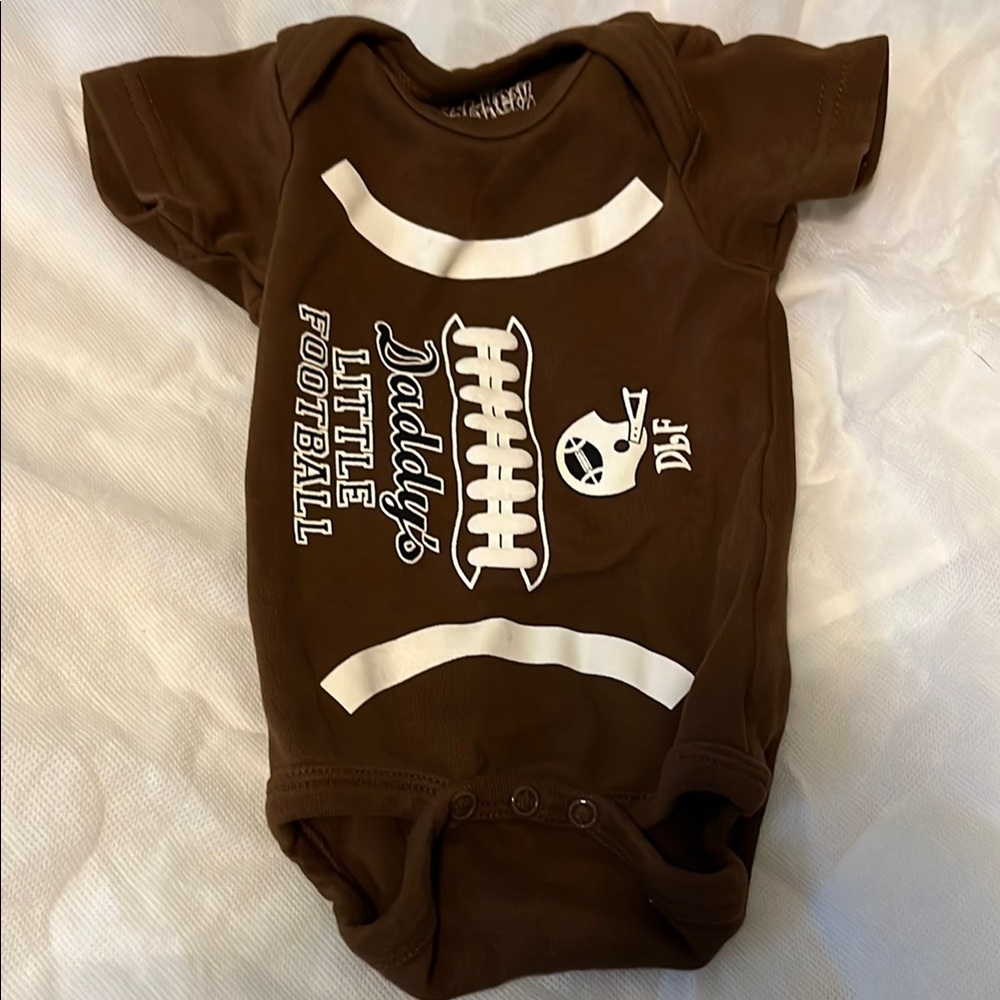 Brown Football-Themed Kids One Piece